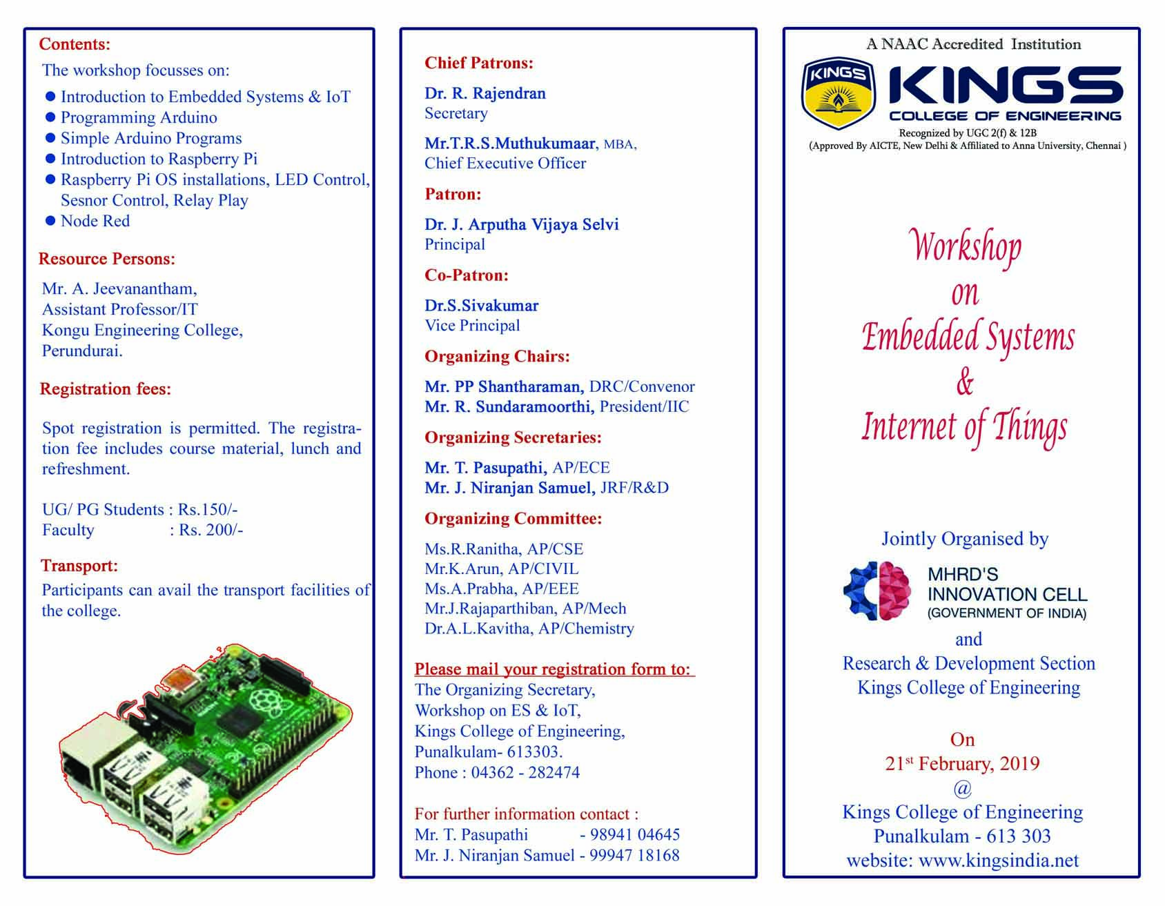 National Conference on Emerging Trends in Electronics and Communication Engineering NCETECE 19